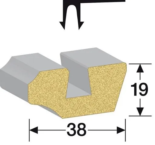 19x38mm DA-Leiste Streifer silber