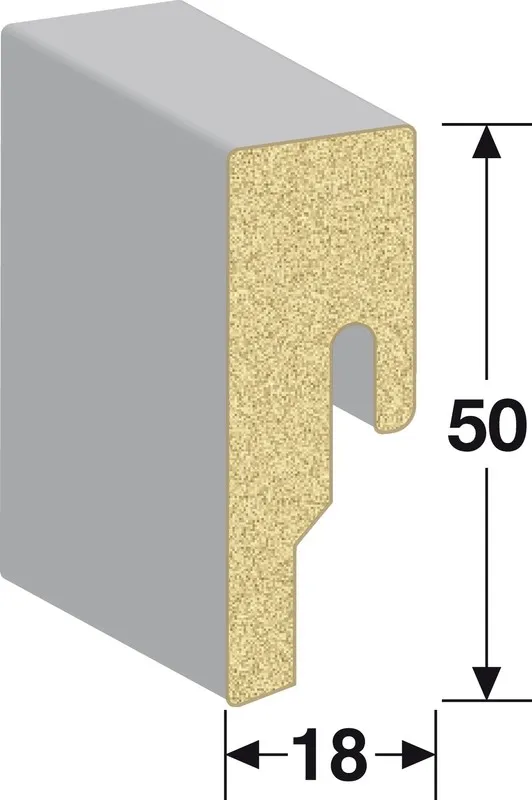 18x50mm Sockelleiste Uni wei&szlig; gl&auml;nzend