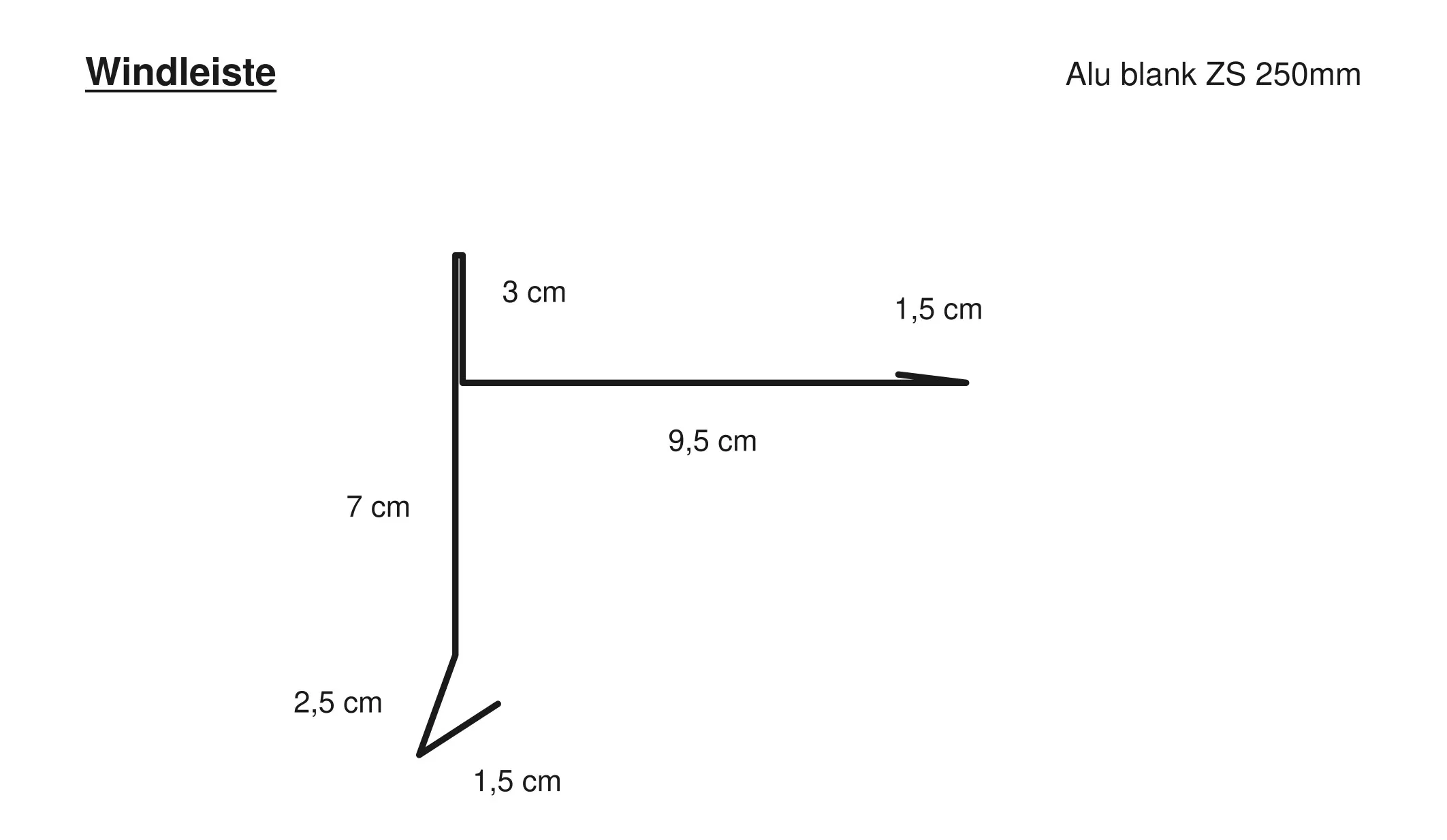 Alu Windleiste 0,8mm Blank