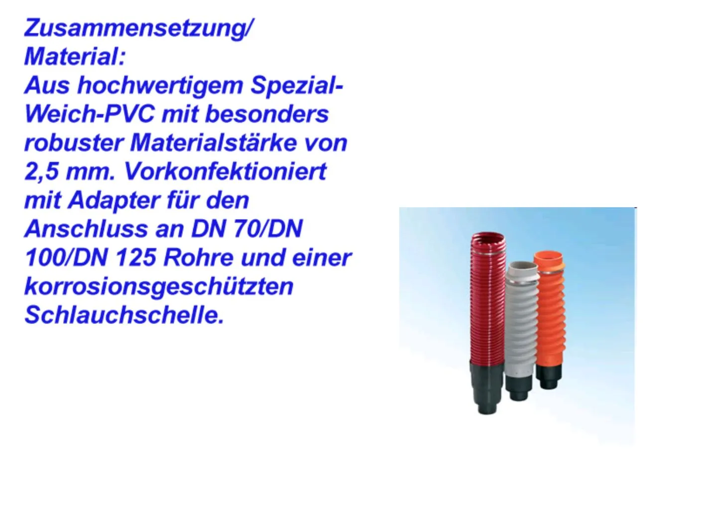 Flex-Anschlussschlauch DN100/DN125