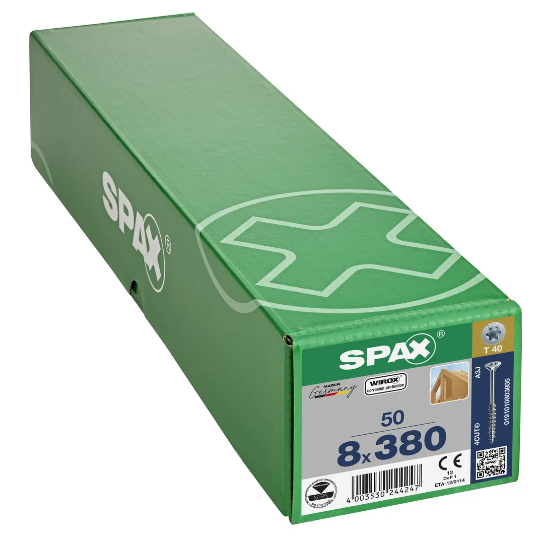 8x380mm Spax-Wirox-Senkkopf TG    50 St.