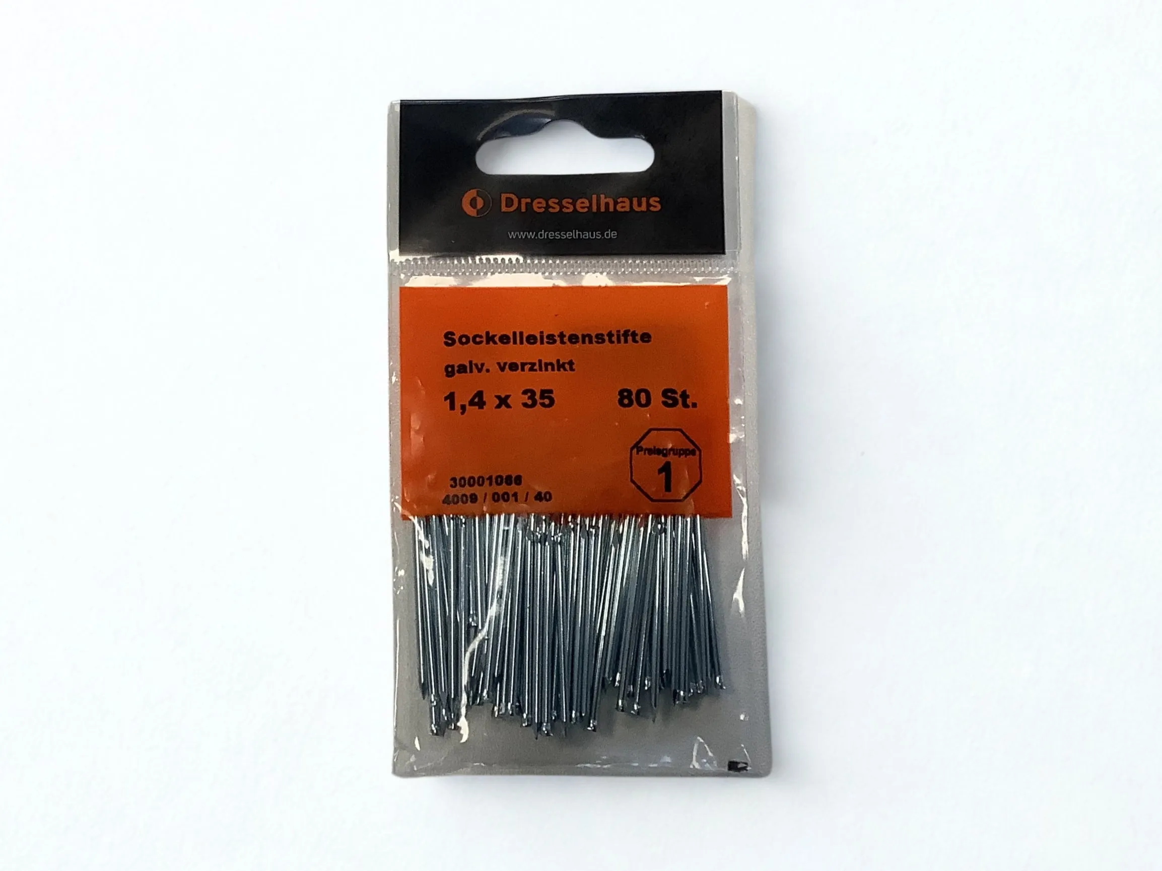 1,4x35mm Sockelleistenstift verzinkt
