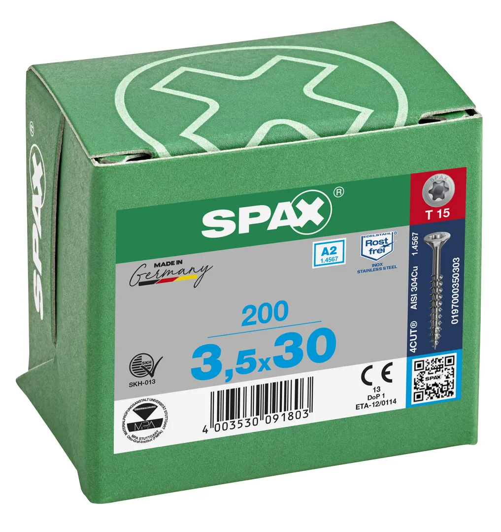 3,5x30mm Spax A2 Multi-Senkkopf TG 200St