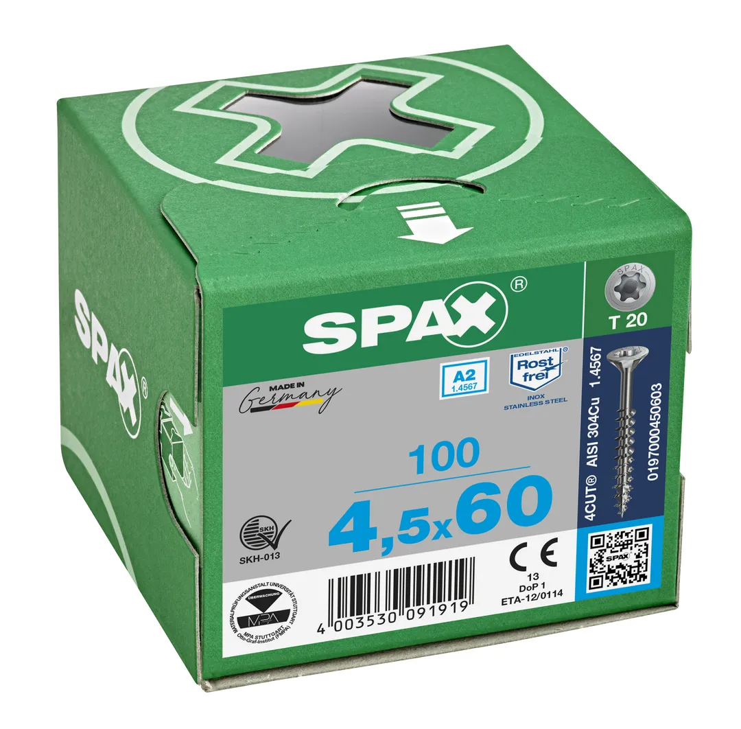 4,5x60mm Spax A2 Multi-Senkkopf TG 100St