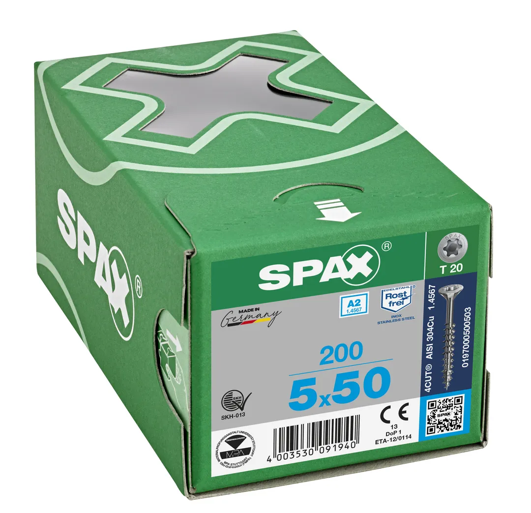 5x50mm Spax A2 Multi-Senkkopf TG   200St