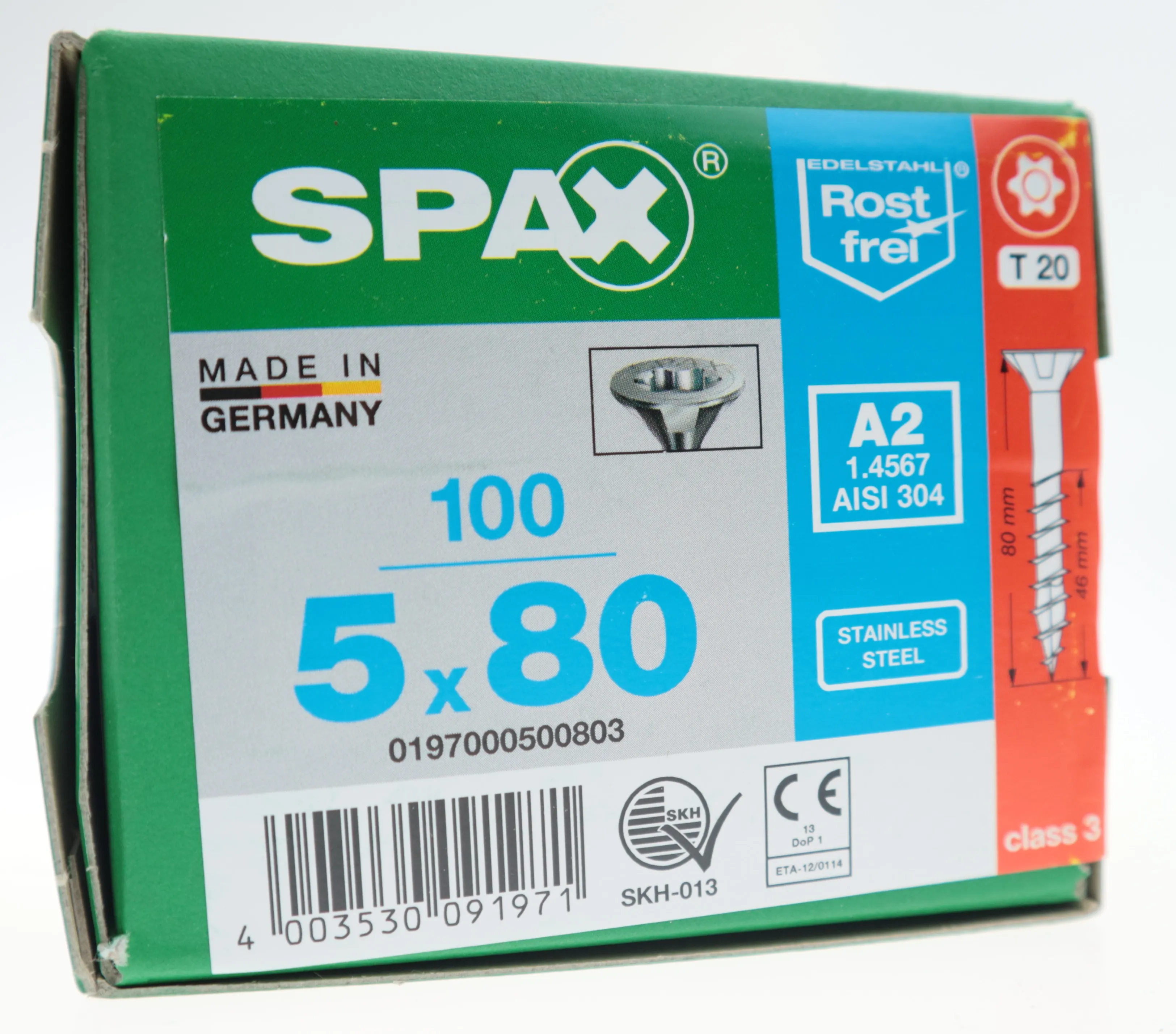 5x80mm Spax A2 Multi-Senkkopf TG   100St