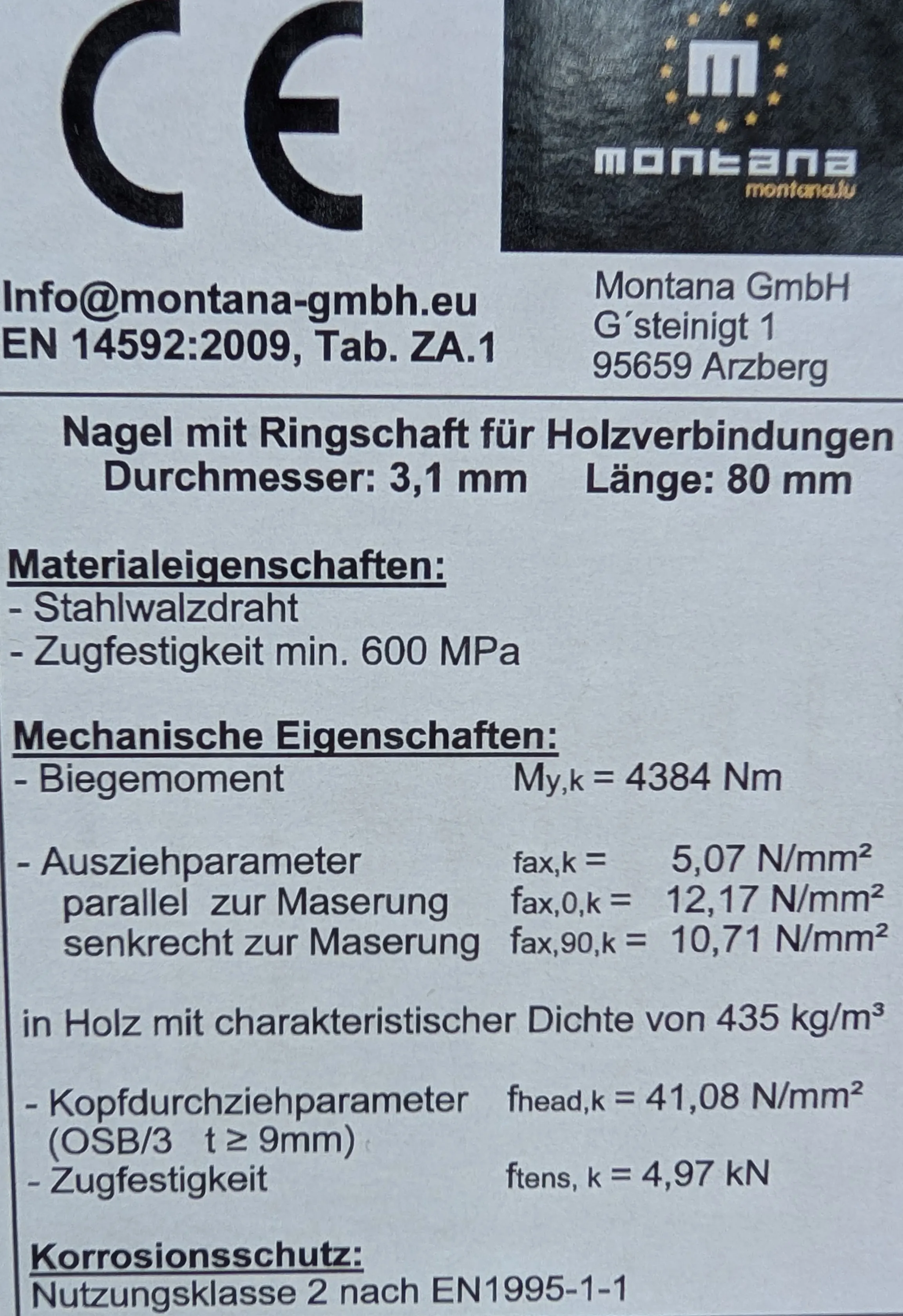 3,1x80mm Streifennagel 20&deg;      3000 St.
