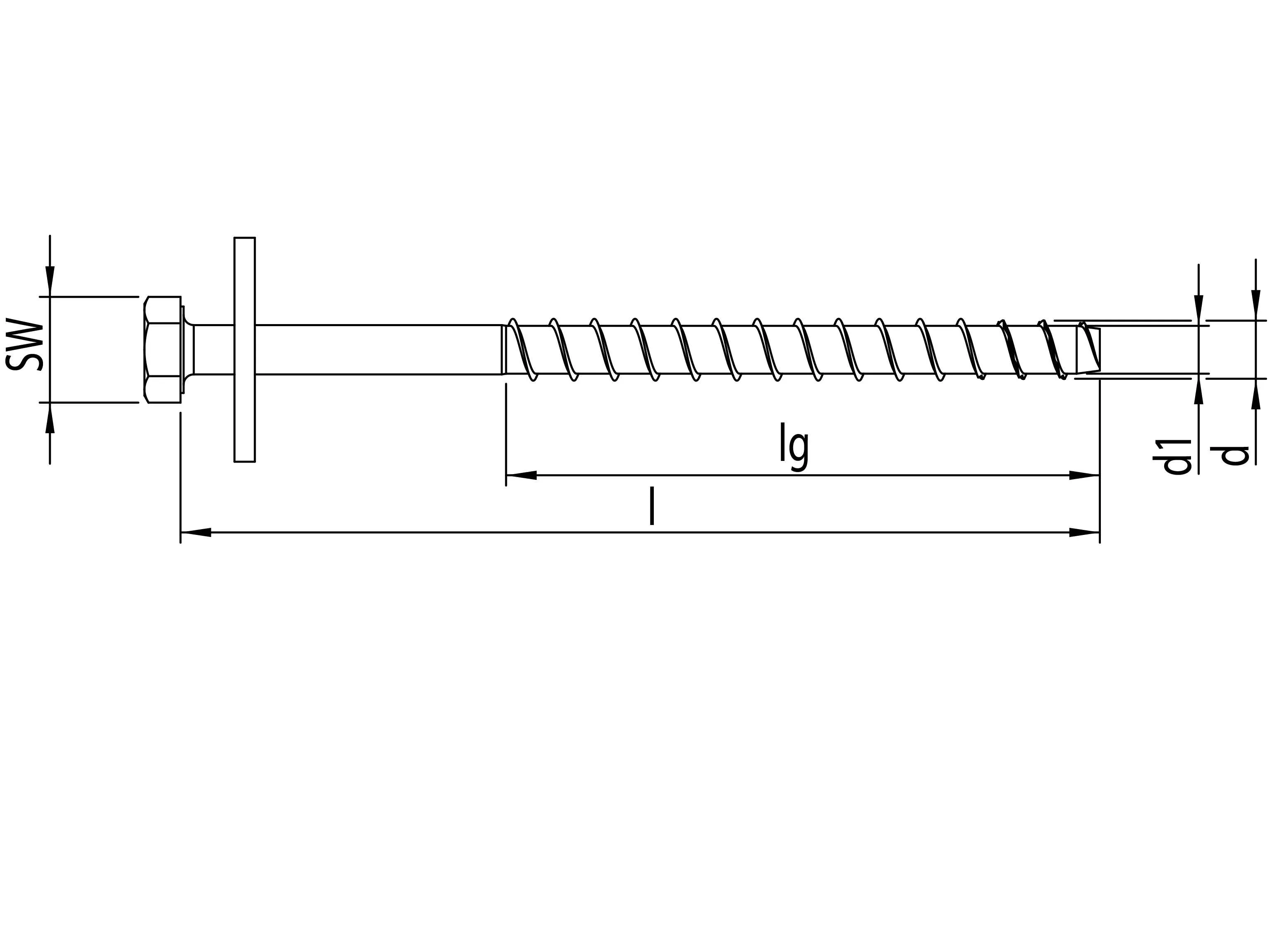 12x280mm Sechskant-Betonschraube  25 St.