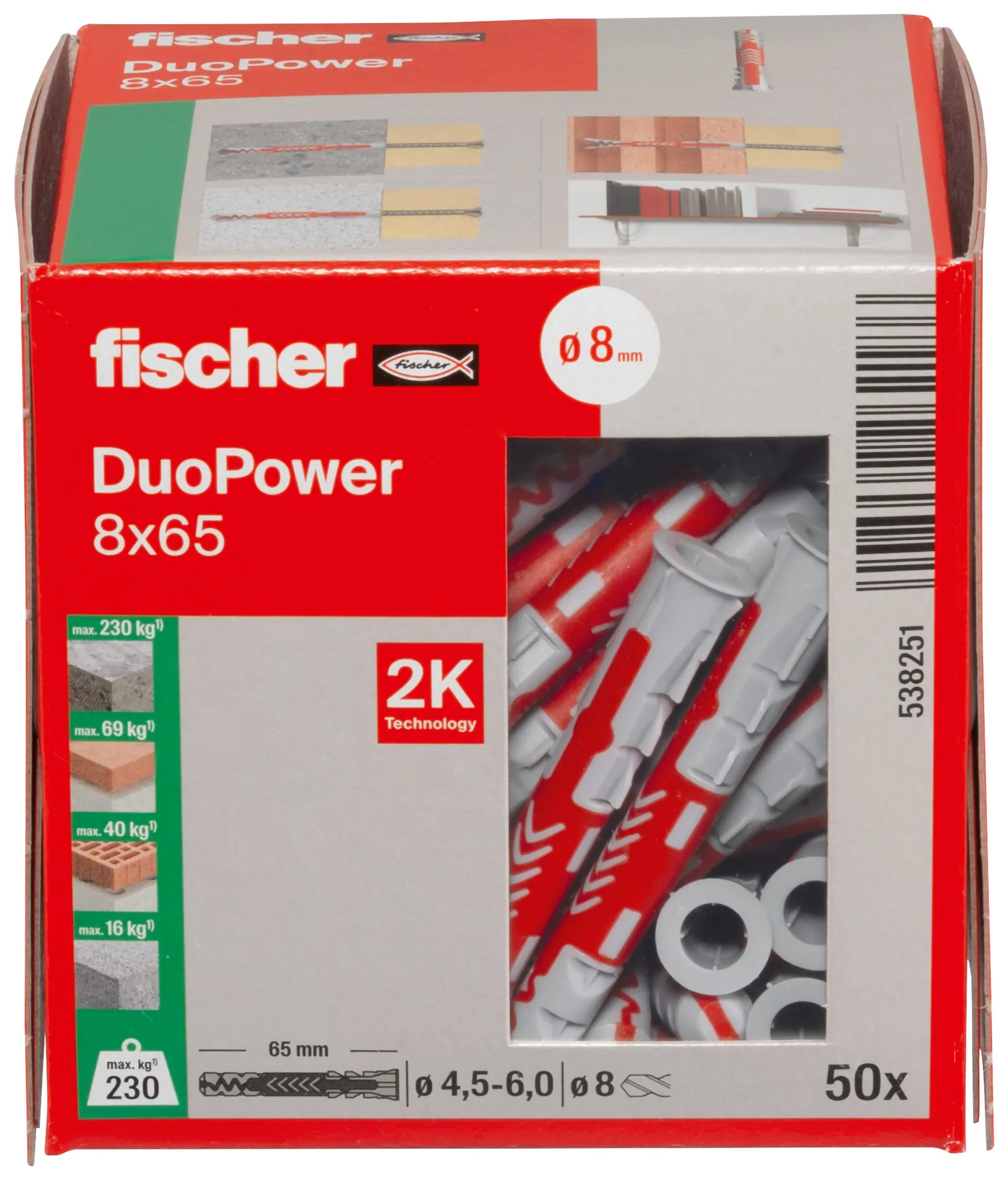 8x65 LD Fischer-D&uuml;bel DuoPower    50 St.