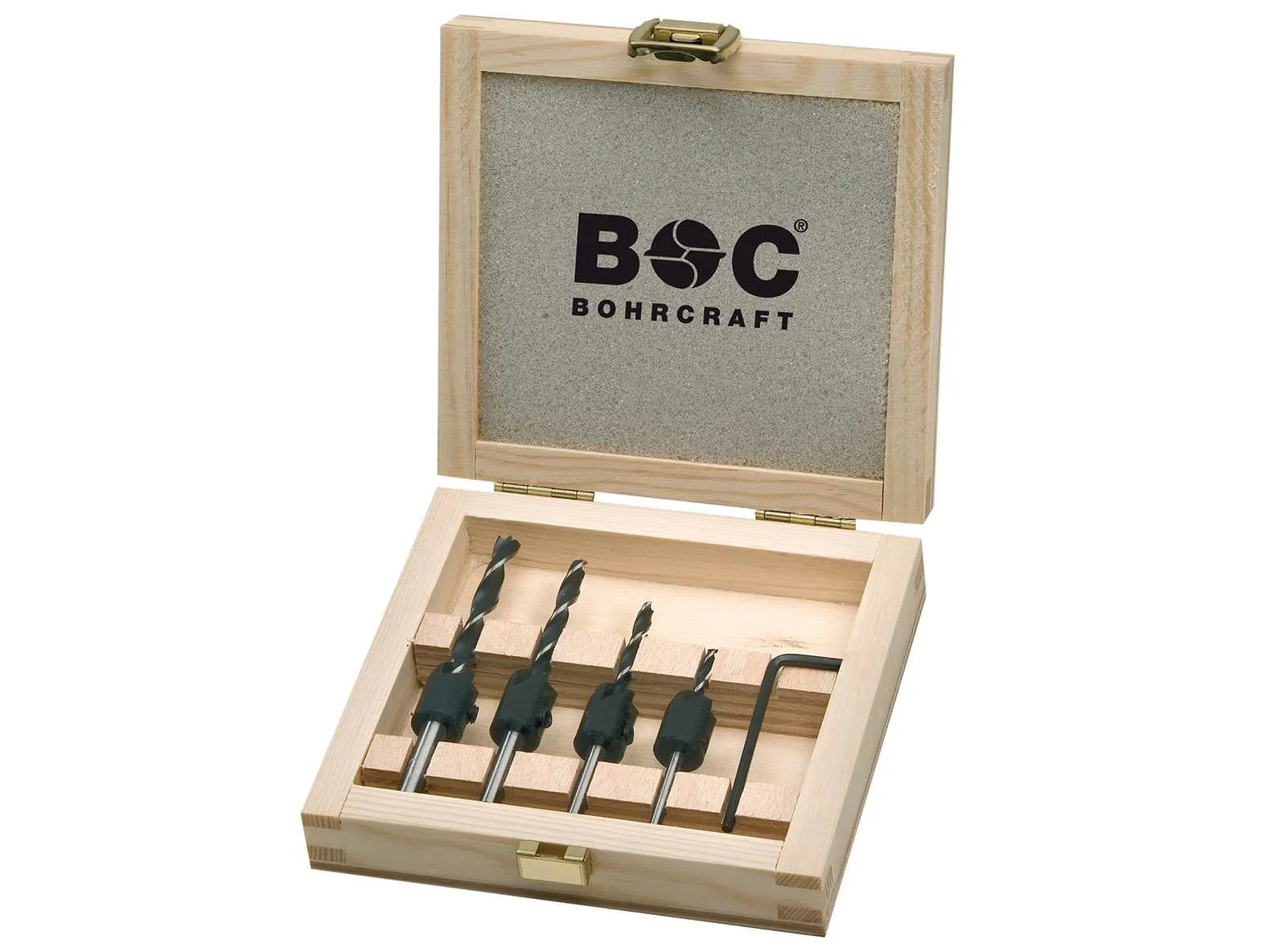 Aufstecksenker/Bohrerset in Holzkassette