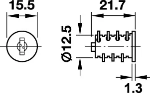 Zylinderrosette Symo Stahl 19mm
