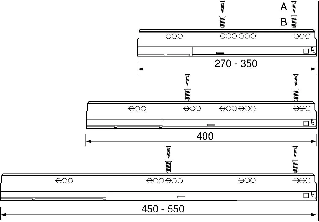 TBX Korpusschiene 450mm