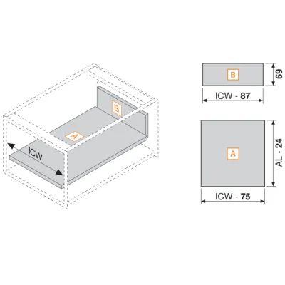 TBX Antaro N-Zarge 500mm, RAL 9006
