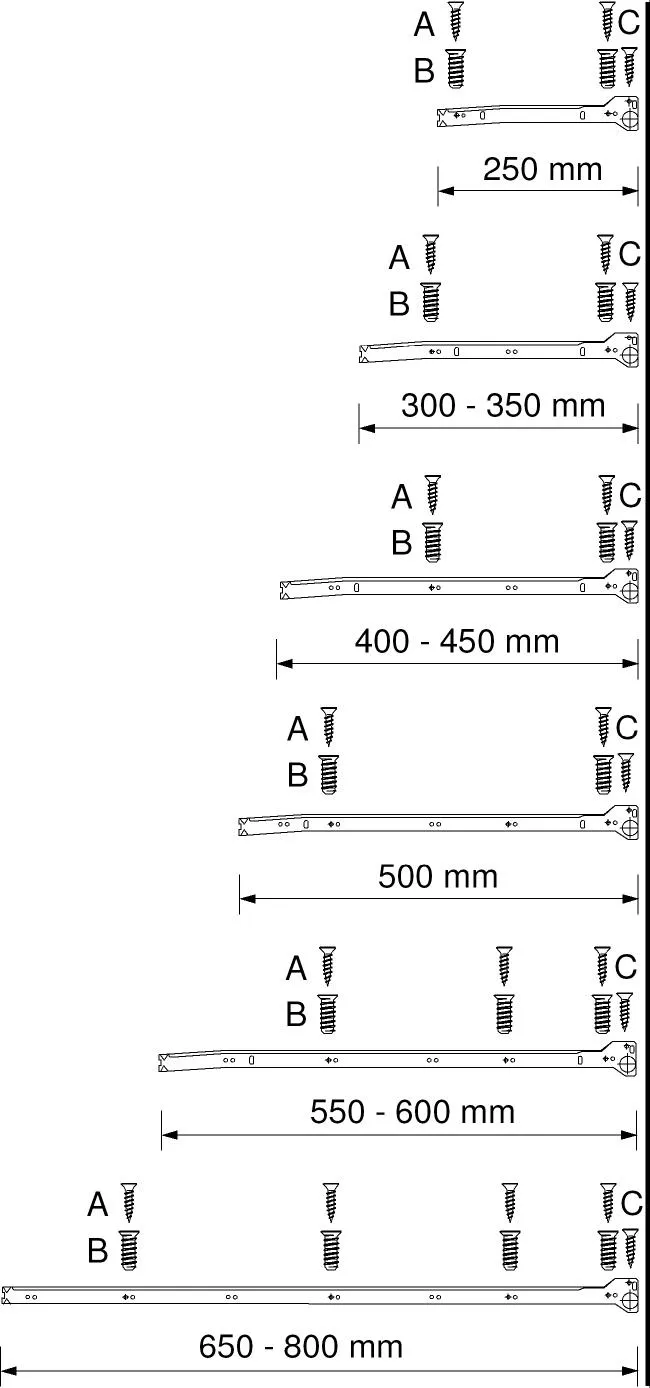 Rollschubf&uuml;hr. Teilauszug 350mm/25kg  SP