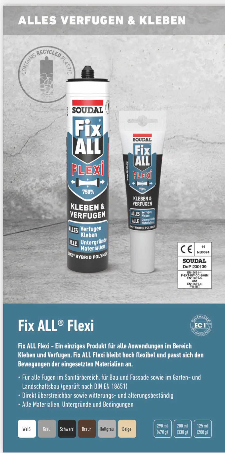Soudal FixAll Flexi Black 470g