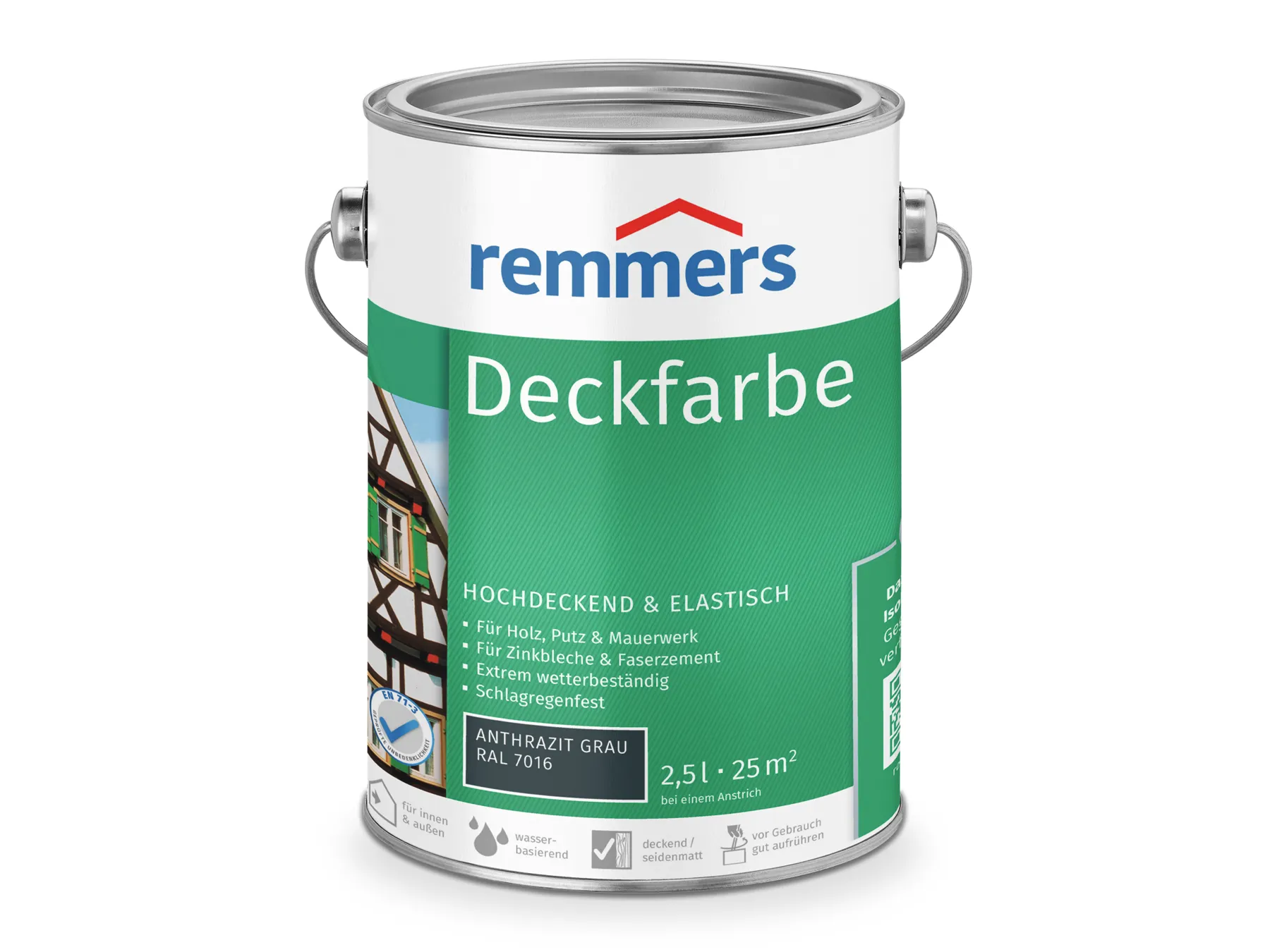 Remmers Deckfarbe Anthrazitgrau 2,50 L.